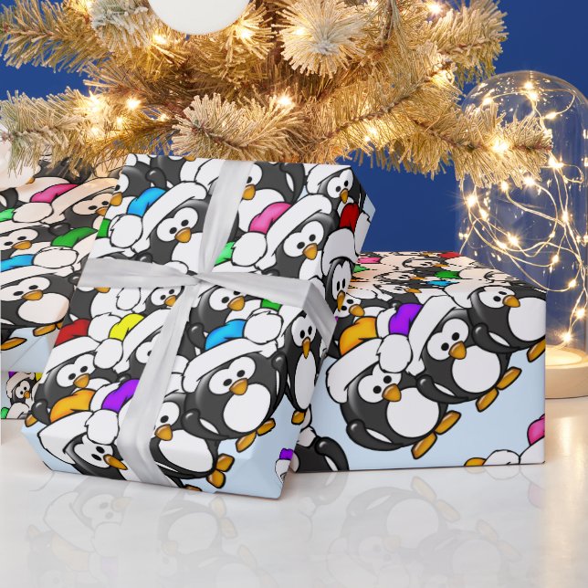 Christmas Penguins Wrapping Paper (Holidays)