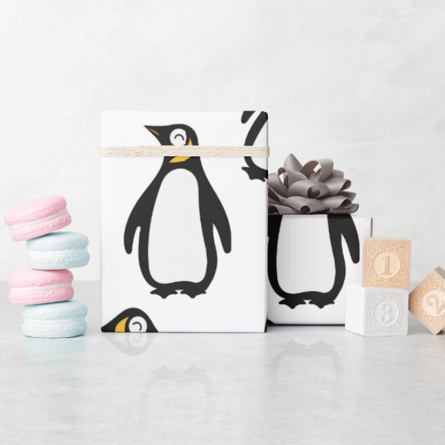 Christmas Penquin  Wrapping Paper (Baby Shower)