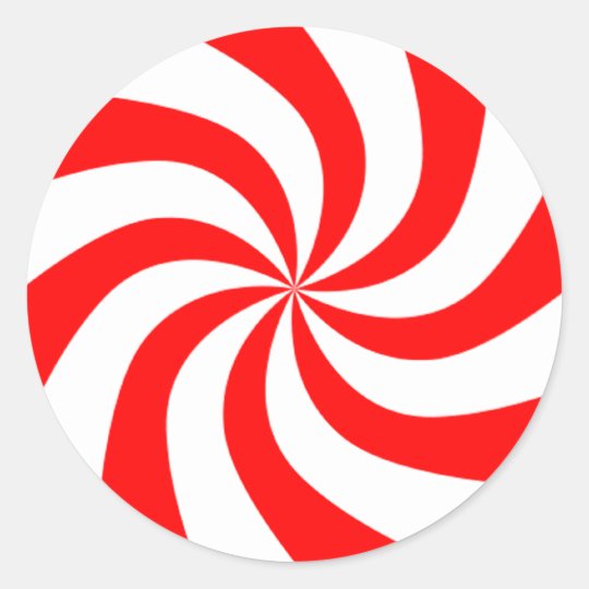 Christmas Peppermint Candy Classic Round Sticker