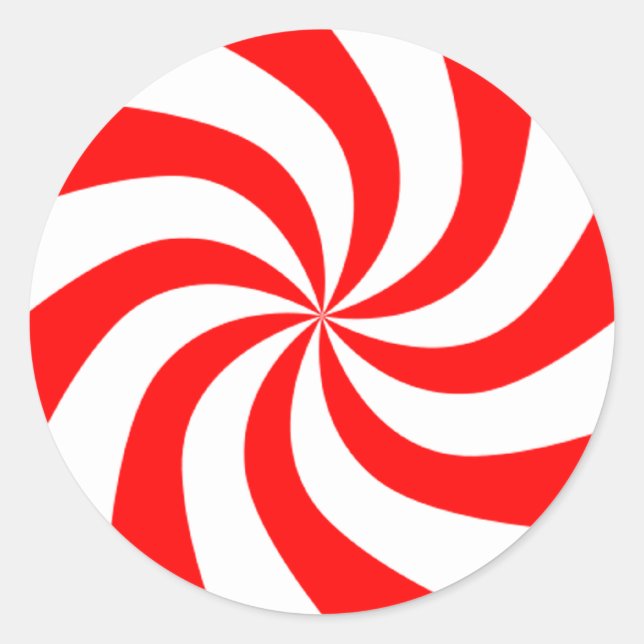 Christmas Peppermint Candy Classic Round Sticker (Front)
