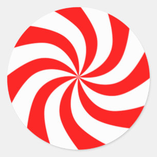 Christmas Peppermint Candy Classic Round Sticker