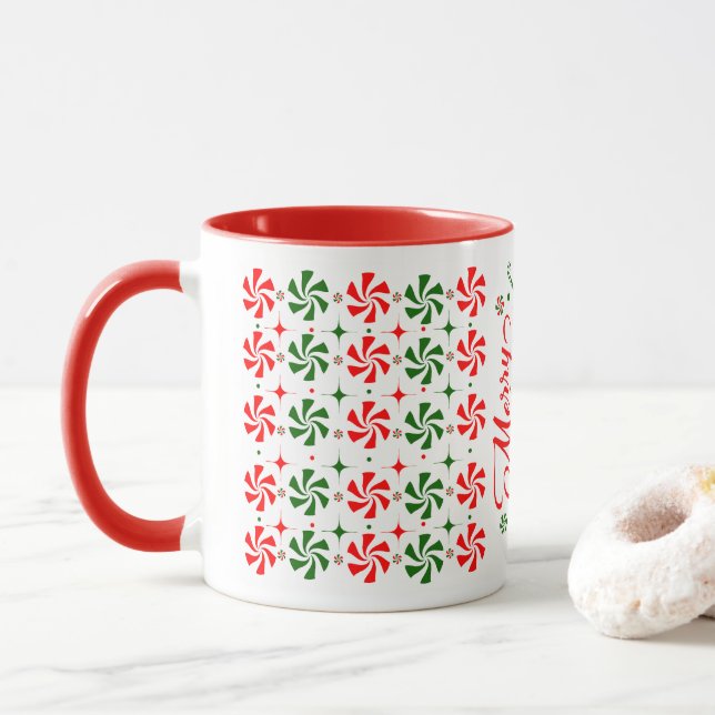 Christmas Peppermint Candy Mug (With Donut)