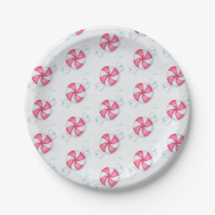 Christmas Peppermint Candy Paper Plate