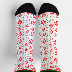 Christmas Peppermint Candy Socks