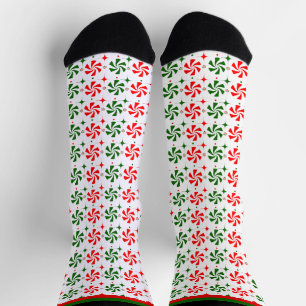 Christmas Peppermint Candy Socks