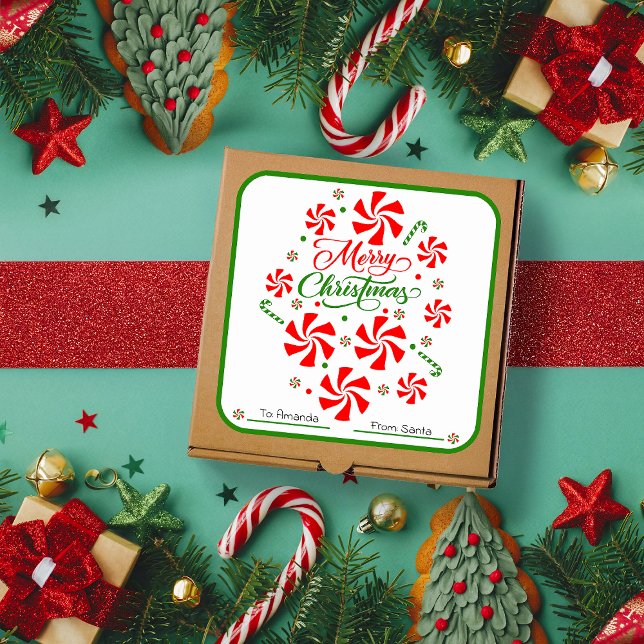 Christmas Peppermint Candy Square Sticker (Creator Uploaded)