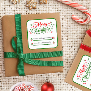 Christmas Peppermint Candy Square Sticker