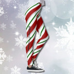 Christmas Peppermint Candy Stripe Leggings Pants<br><div class="desc">A Christmas hard candy stripe in red and green.
In My Design Studio I often design leggings using word templates.  I hope you enjoy your purchase. I appreciate your business. Jan</div>