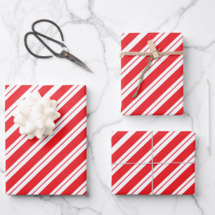 Christmas Peppermint Candy Stripes Wrapping Paper Sheet