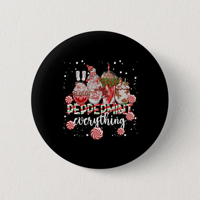Christmas Peppermint Everything Coffee Chocolate M 6 Cm Round Badge (Front)