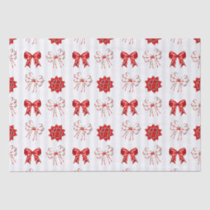 Christmas Peppermint   Festive Bow Pattern Tissue Paper
