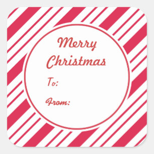 Christmas Peppermint Gift Tag Stickers