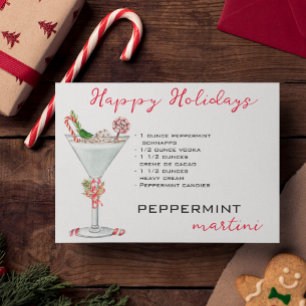 Christmas Peppermint Martini Cocktail Recipe   Holiday Card