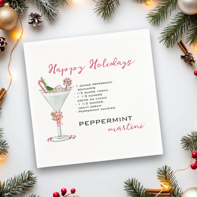 Christmas Peppermint Martini Cocktail Recipe   Napkin (Creator Uploaded)