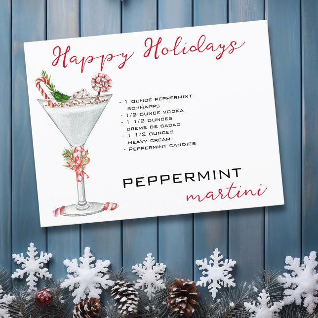 Christmas Peppermint Martini Cocktail Recipe   Postcard (Creator Uploaded)
