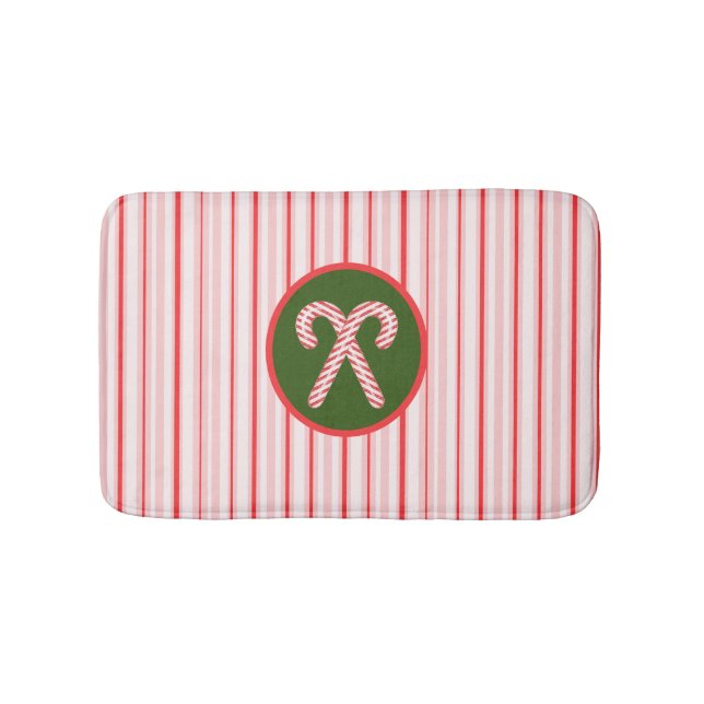 Christmas/peppermint striped bath mat (Front)