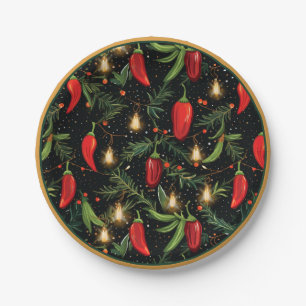 Christmas Peppers Paper Plate
