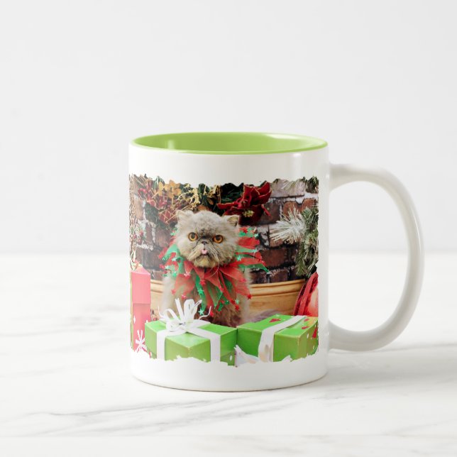 Christmas - Persian Cat - Morrison Two-Tone Coffee Mug (Right)