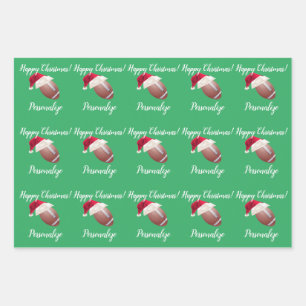 Christmas Personalised American Football Wrapping Paper Sheet