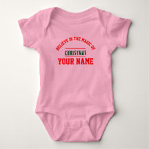  Christmas personalised Baby Jersey Bodysuit colou