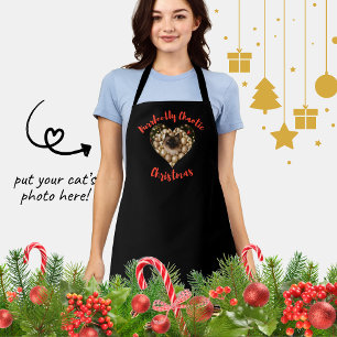 Christmas Personalised Cat Heart Photo Frame Apron