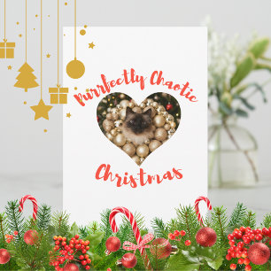 Christmas Personalised Cat Heart Photo Frame Holiday Card