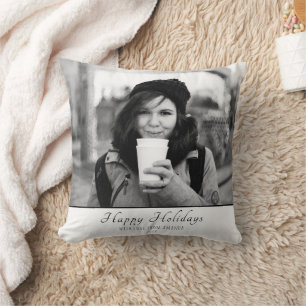 Christmas Personalised Custom Holiday Photo Card Cushion