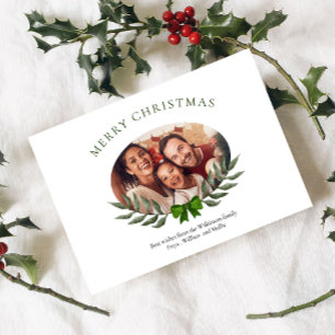Christmas personalised family photo minimlist xmas holiday card