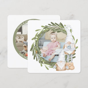 Christmas Personalised Gnome Photo Frame Holiday Card