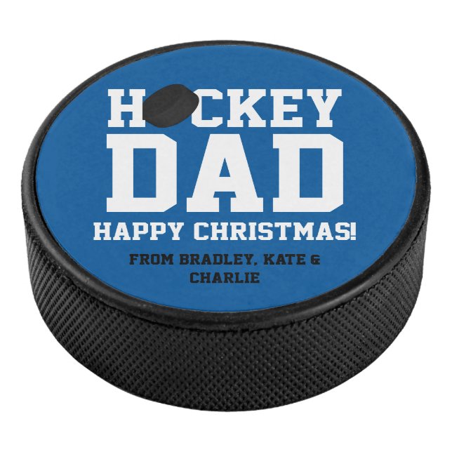 Christmas Personalised Hockey Dad Hockey Puck (3/4)