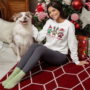 christmas personalised merry dog mama sweatshirt