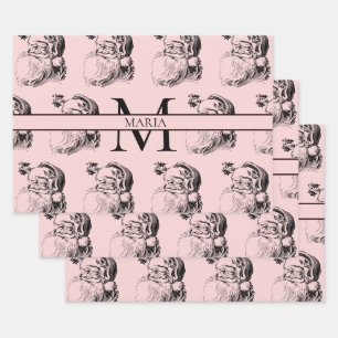 Christmas Personalised Monogrammed Custom Name Wrapping Paper Sheet
