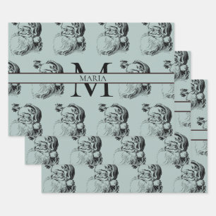 Christmas Personalised Monogrammed Custom Name Wrapping Paper Sheet