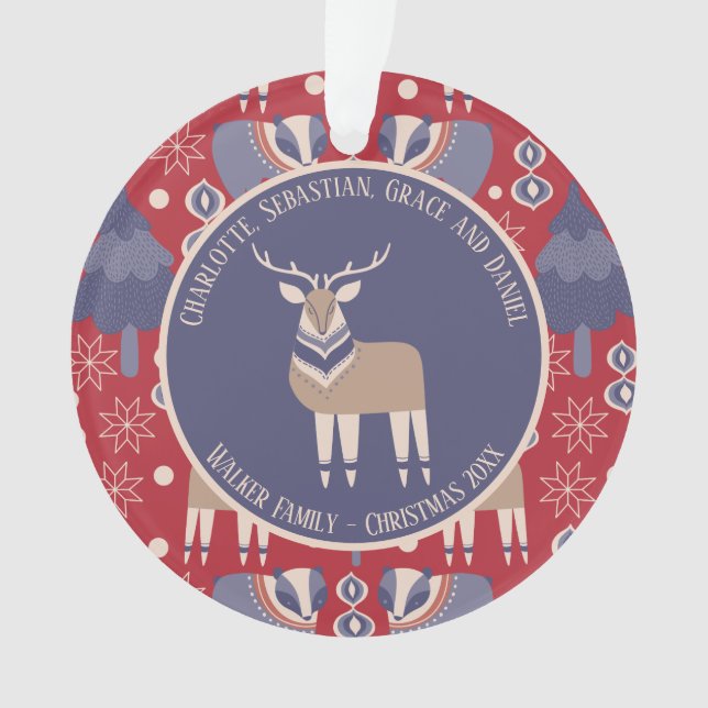 Christmas Personalised Nordic Scandinavian Ornament (Front)