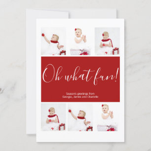 Christmas Personalised Oh What Fun Photo Collage Holiday Card