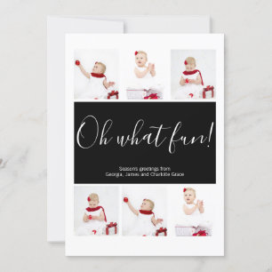 Christmas Personalised Oh What Fun Photo Collage Holiday Card