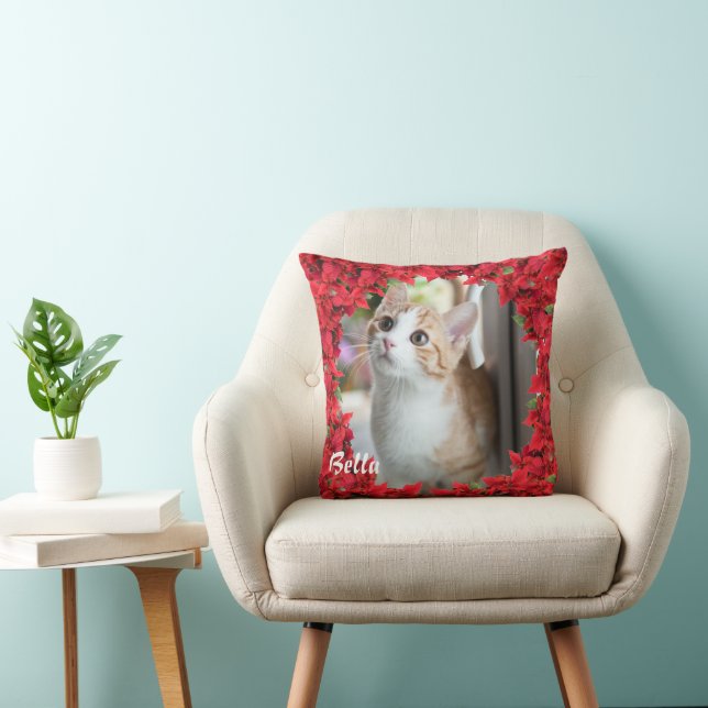 Christmas Personalised Pet Name/ Photo Cushion (Chair)