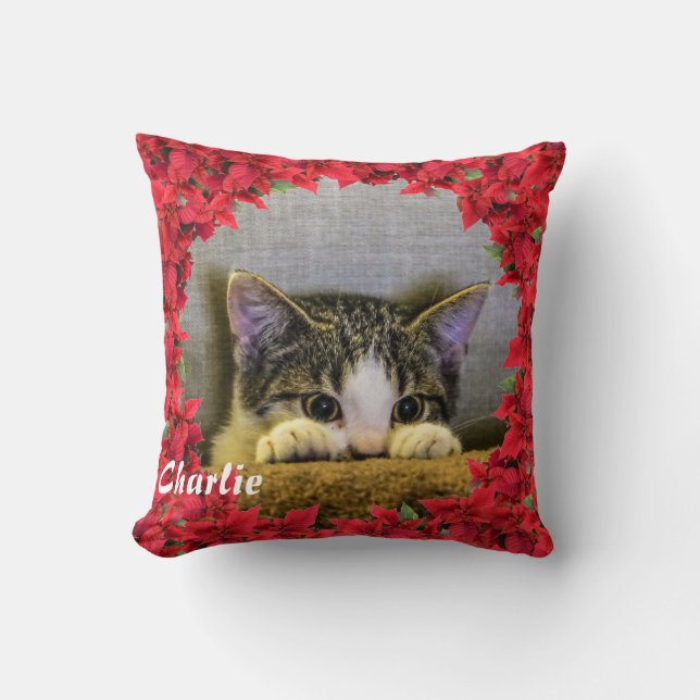 Christmas Personalised Pet Name/ Photo Cushion (Front)