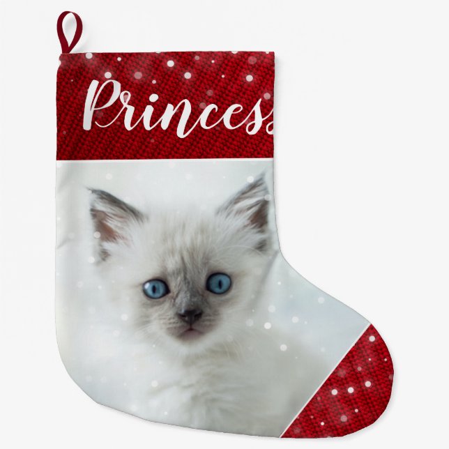 Christmas Personalised Pet Photo Stocking (Front)