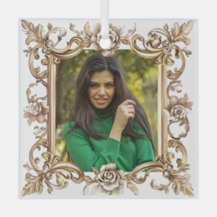 Christmas Personalised Photo Glass Ornament