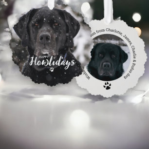 Christmas Personalised Photo Happy Howlidays Dog Tree Decoration Card