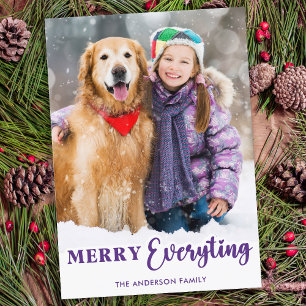 Christmas Personalised Photo Merry Everything  Holiday Card