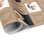 Christmas Personalised Photo Template Brown Wrapping Paper<br><div class="desc">Christmas customisable gift wrap paper in a modern brown - you can add your own photos and text ..  personalised wrapping paper roll from Ricaso - designed with spaces for your own photographs</div>