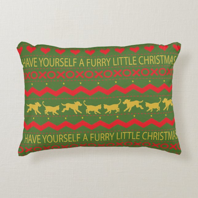 Christmas Personalised Pillow "Furry XMAS" Dog/Cat (Front)