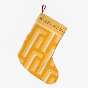 Christmas Personalised Retro Geometric Small Christmas Stocking