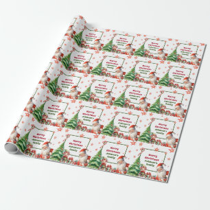 Christmas Personalised Santa and Elf  Wrapping Paper