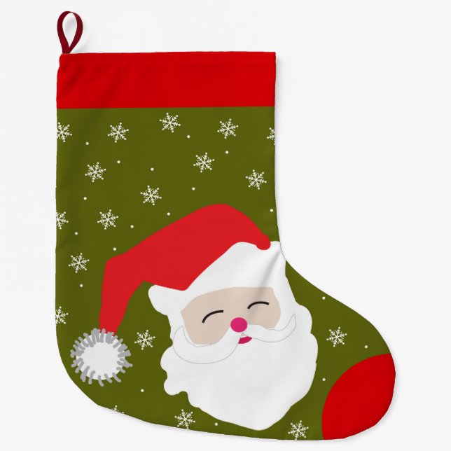 Christmas Personalised Santa Claus Large Christmas Stocking (Front)