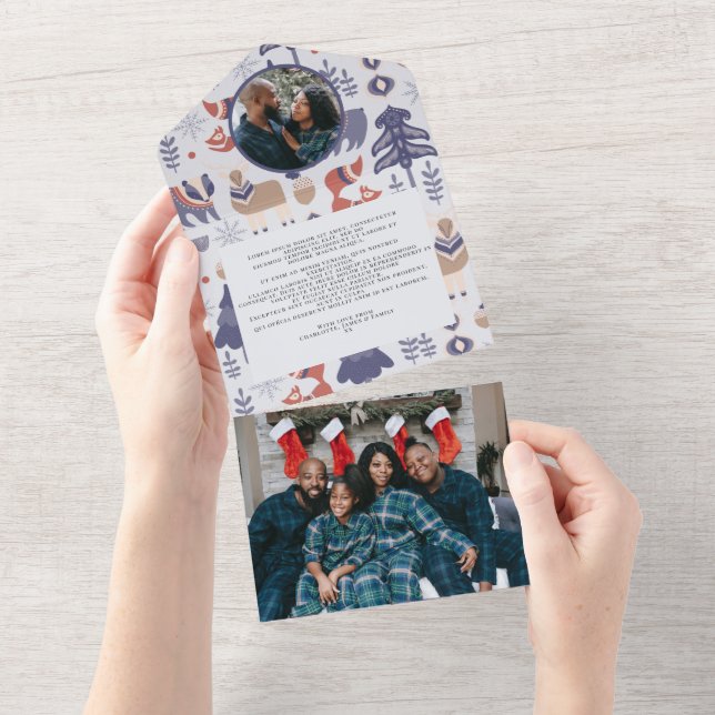 Christmas Personalised Scandinavian Nordic Card (Tearaway)