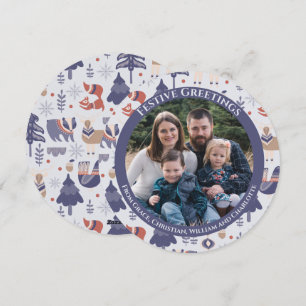 Christmas Personalised Scandinavian Nordic Forest Holiday Card