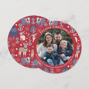 Christmas Personalised Scandinavian Nordic Forest Holiday Card